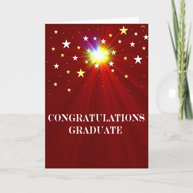 Tarjeta de felicitación de graduación de estrellas (Anverso)