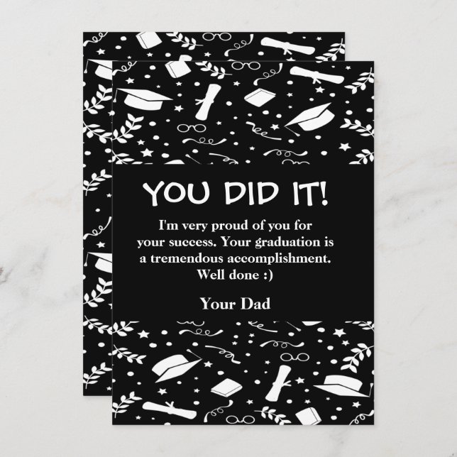 Tarjeta de felicitación de graduación de personali (Anverso / Reverso)