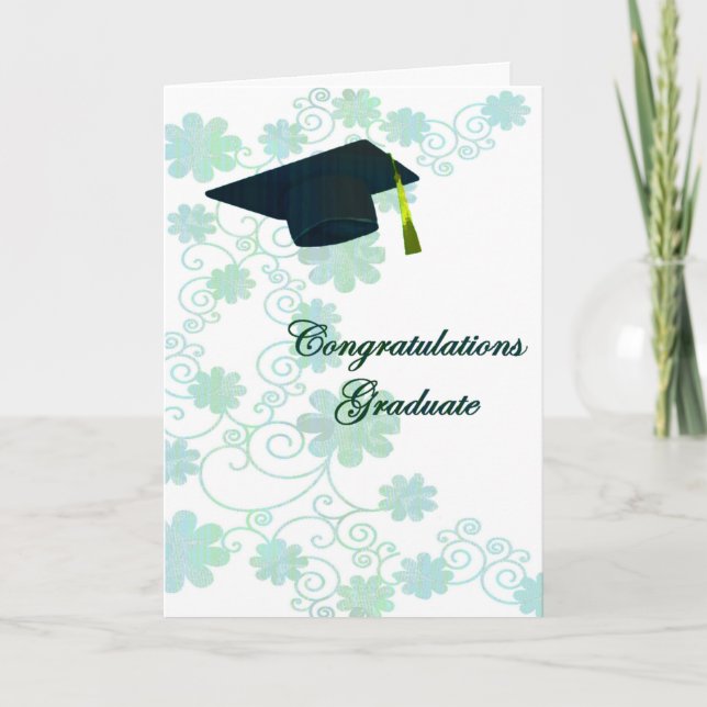 Tarjeta de felicitación de graduación floral (Anverso)