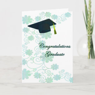 Tarjeta de felicitación de graduación floral