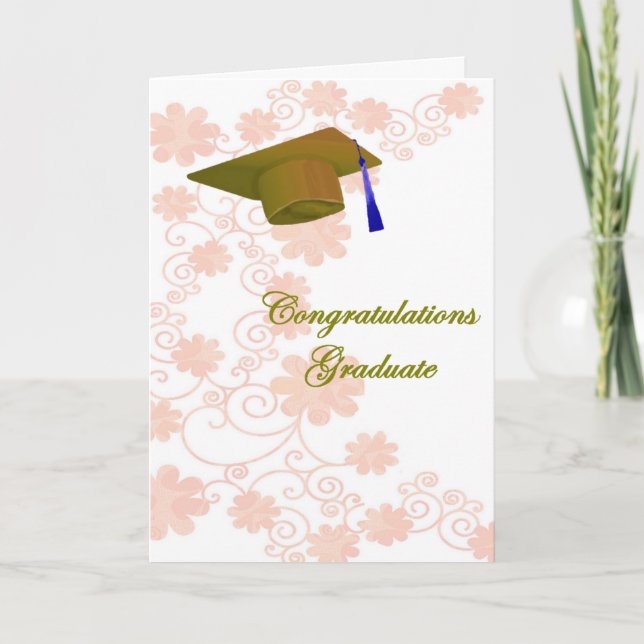 Tarjeta de felicitación de graduación floral (Anverso)