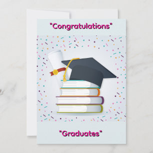 Tarjeta de felicitación de graduación plana
