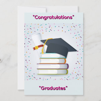 Tarjeta de felicitación de graduación plana