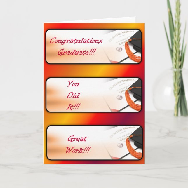 Tarjeta de felicitación de graduación - Rojo (Anverso)