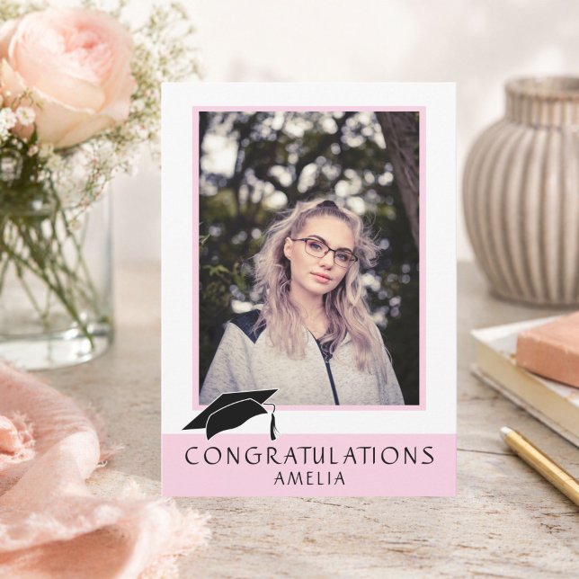 Tarjeta de Felicitación de Graduación Rosa (Subido por el creador)