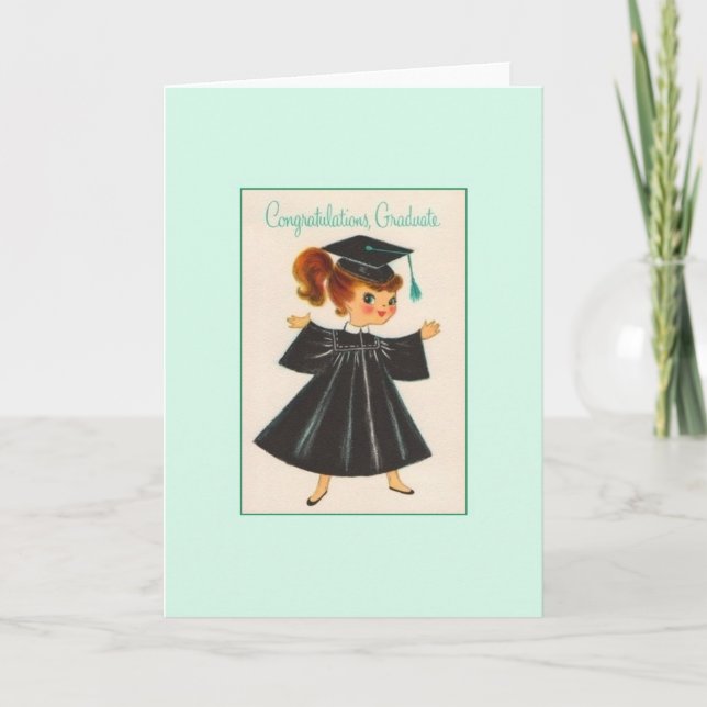 Tarjeta de felicitación de graduación vintage (Anverso)