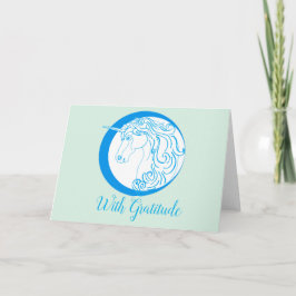 Tarjeta de felicitación de gratitud de Unicorn - e