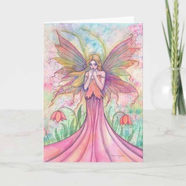 Tarjeta de felicitación de hada de flor silvestre (Anverso)