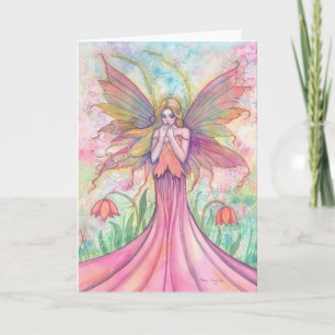 Tarjeta de felicitación de hada de flor silvestre