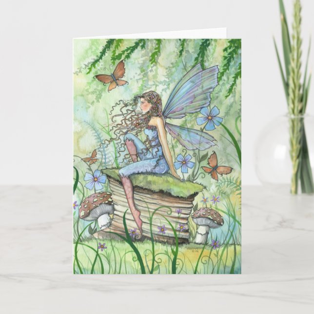 Tarjeta de Felicitación de Hada del Jardín Ocupada (Anverso)