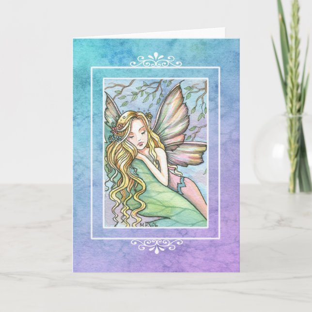 Tarjeta de felicitación de hada dormida (Anverso)