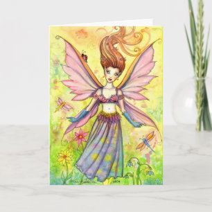 Tarjeta de felicitación de hada duende de jardín