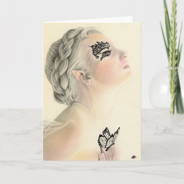 Tarjeta de felicitación de hadas de la mariposa (Anverso)