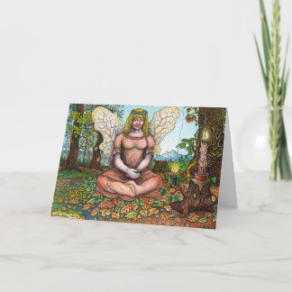 Tarjeta de felicitación de hadas de la meditación