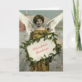 Tarjeta de felicitación de hadas de Navidad del