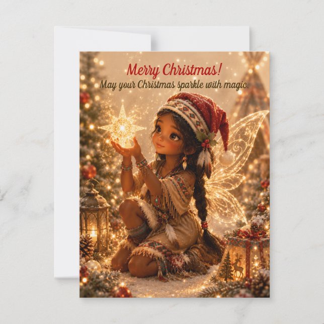 Tarjeta de Felicitación de Hadas de Navidad - Fies (Anverso)