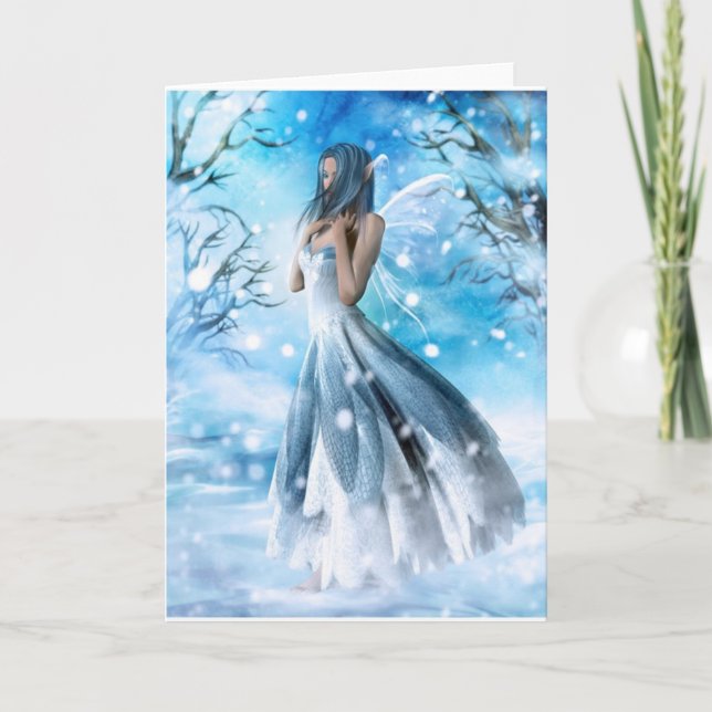 Tarjeta de felicitación de hadas de nieve (Anverso)