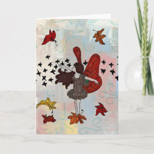 Tarjeta de felicitación de hadas de otoño (interio