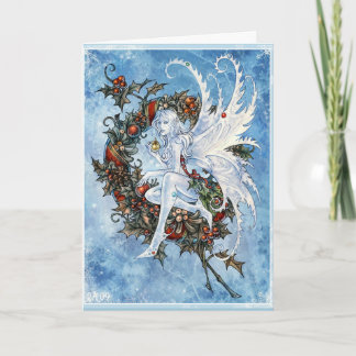 Tarjeta de felicitación de hadas de Yuletide de la