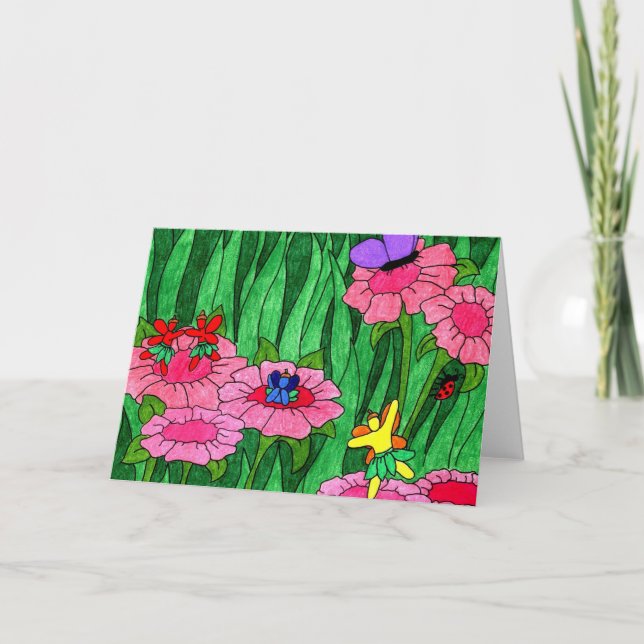 Tarjeta de felicitación de hadas del fiesta (Anverso)