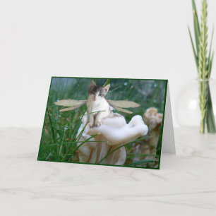 Tarjeta de felicitación de hadas del gatito