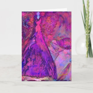 Tarjeta de felicitación de hadas del jardín rosado