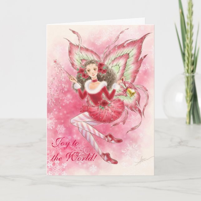 Tarjeta de felicitación de hadas del navidad (Anverso)