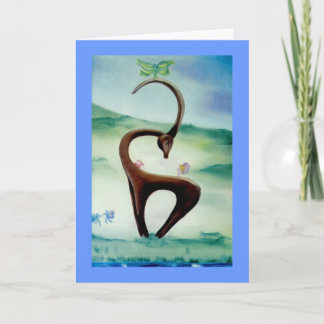 Tarjeta de felicitación de hadas (espacio en