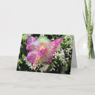 Tarjeta de felicitación de hadas rosadas