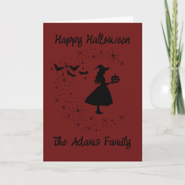Tarjeta de felicitación de Halloween Bruja (Anverso)