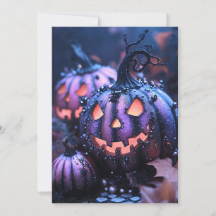 Tarjeta de Felicitación de Halloween con Brillo Ne