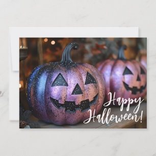 Tarjeta de Felicitación de Halloween con Brillo Ne