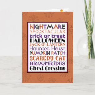 Tarjeta de felicitación de Halloween con WordArt