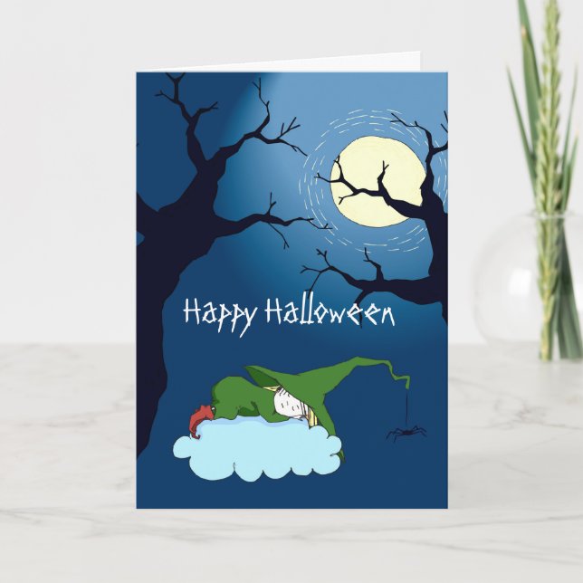 Tarjeta de Felicitación de Halloween de Brujita Li (Anverso)
