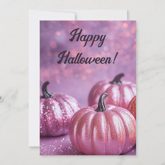 Tarjeta de Felicitación de Halloween de Calabazas  (Anverso)