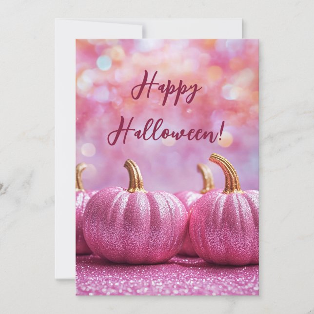 Tarjeta de Felicitación de Halloween de Calabazas  (Anverso)