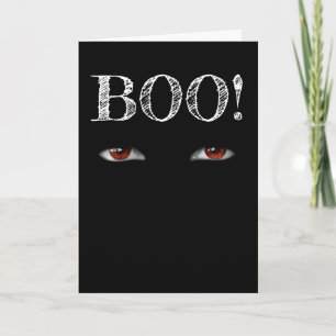 Tarjeta de Felicitación de Halloween de Ojos y "BO