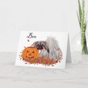 Tarjeta de Felicitación de Halloween de Pekingese