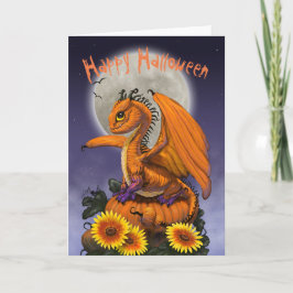 Tarjeta de felicitación de Halloween del dragón de