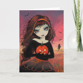 Tarjeta de felicitación de Halloween del fuego del