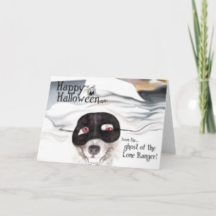 Tarjeta de felicitación de Halloween del Keeshond