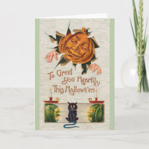Tarjeta de felicitación de Halloween del Victorian