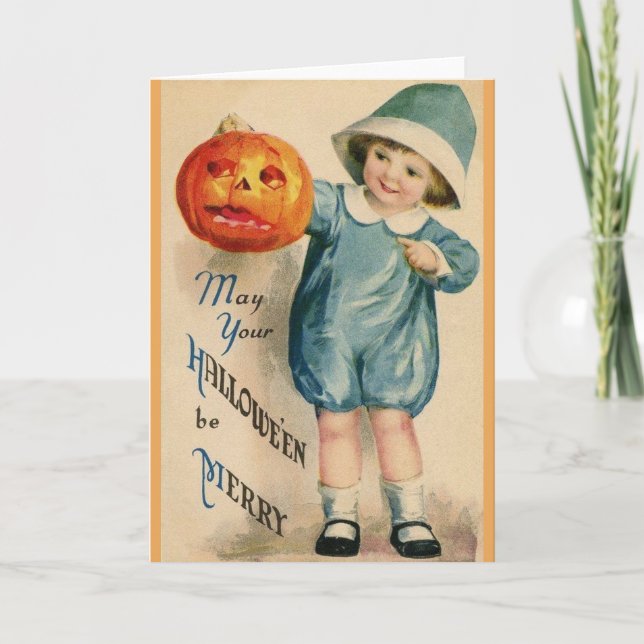 Tarjeta de felicitación de Halloween del Victorian (Anverso)