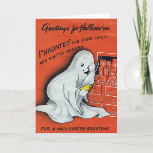 Tarjeta de felicitación de Halloween del vintage