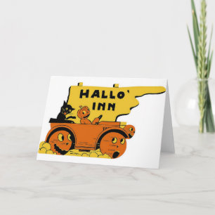 Tarjeta de felicitación de Halloween del vintage -