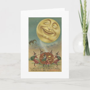 Tarjeta de felicitación de Halloween del vintage