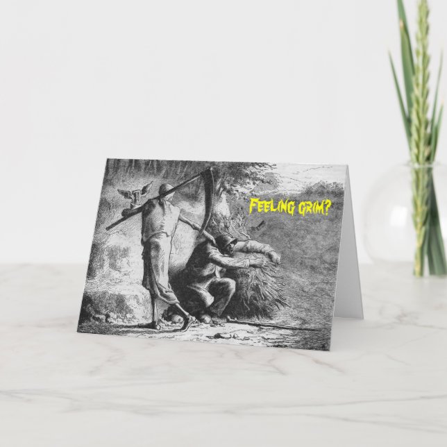 Tarjeta de felicitación de Halloween - grabado del (Anverso)