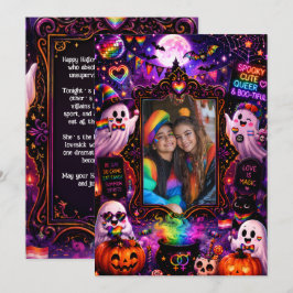 Tarjeta de felicitación de Halloween LGBT con foto