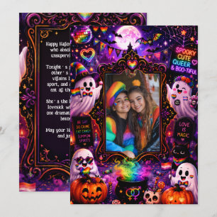 Tarjeta de felicitación de Halloween LGBT con foto