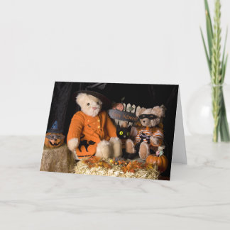 Tarjeta de felicitación de Halloween para los osos